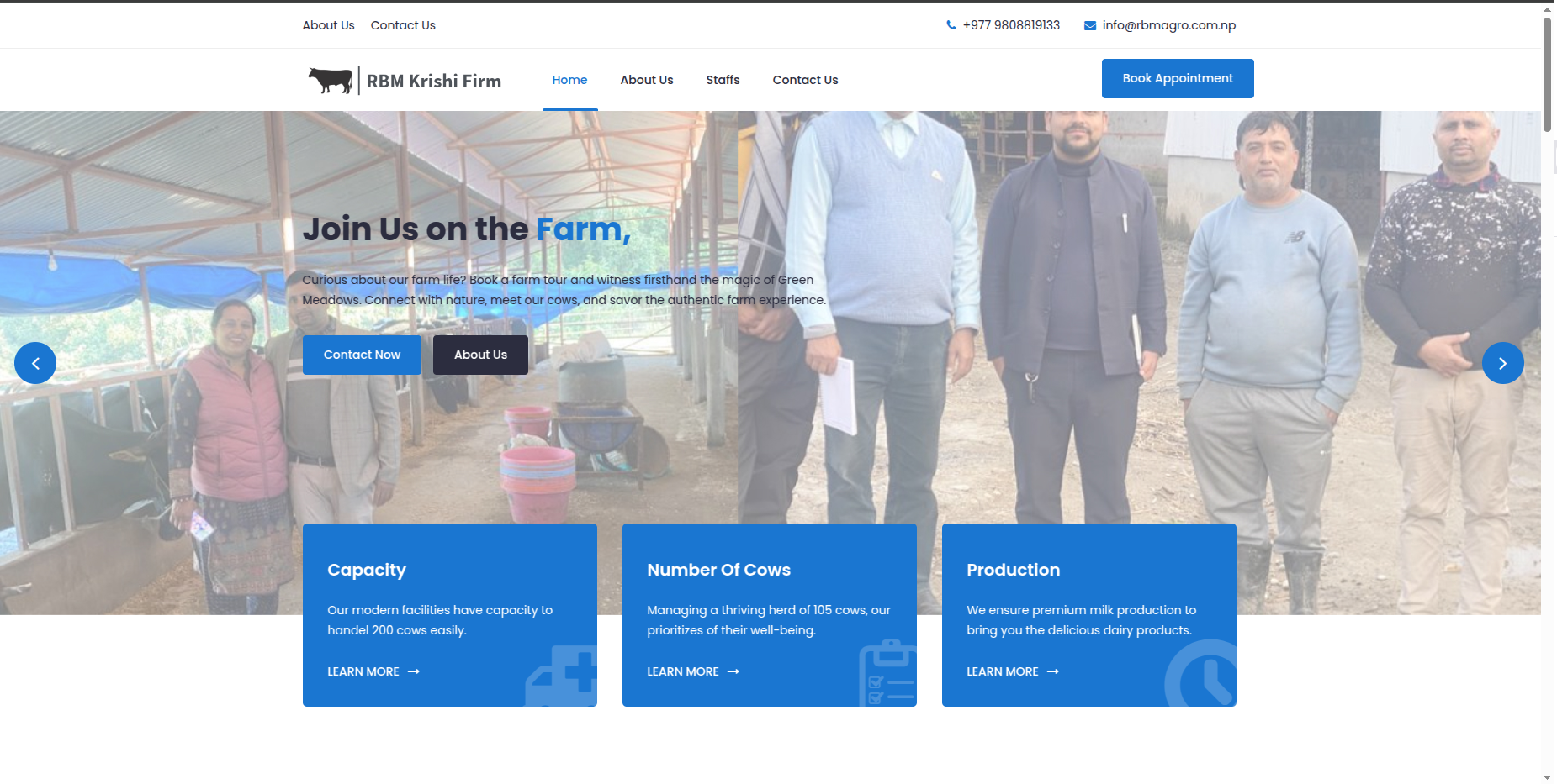 RBM Krishi Firm Website